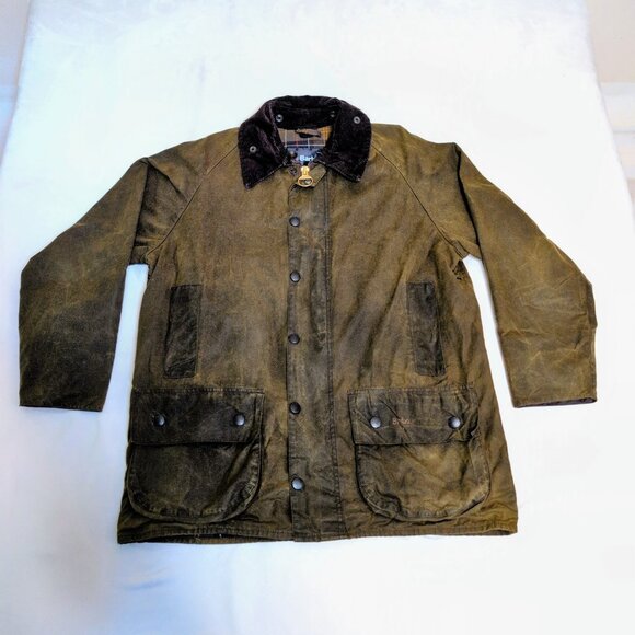 Barbour Beaufort Waxed Cotton Jacket Khaki Olive C40 (M) - Picture 2 of 15